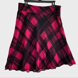 CATO Size 14 Pink Plaid Skirt